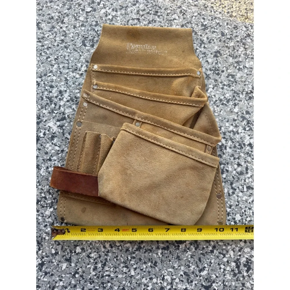 Vintage N Porter Phoenix Arizona Leather Carpenter Tool Belt Pouch Western 1960s